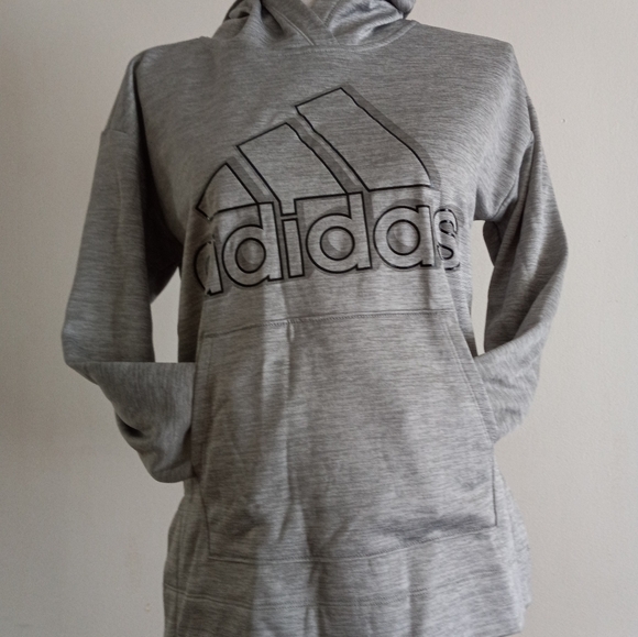 Hooded Sweater Adidas gray color Size LG 14 $22 - Picture 8 of 14